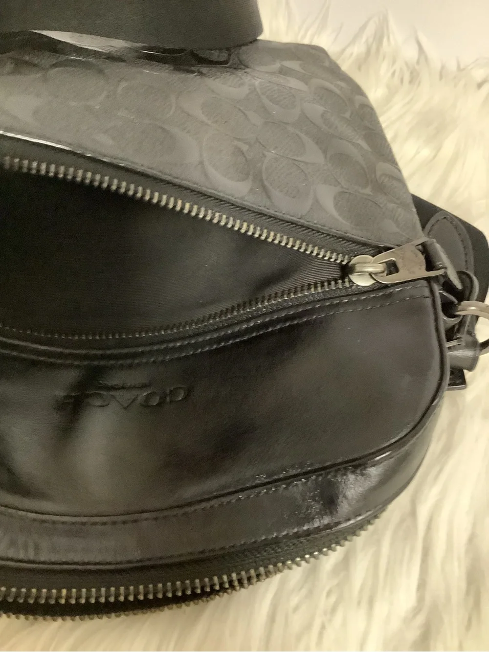 COACH Houston  Bag In Signature Leather Crossbody Black